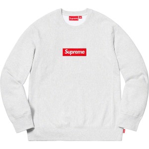 Bluza Supreme Box Logo Crewneck (FW18) Szare | Polska-419758