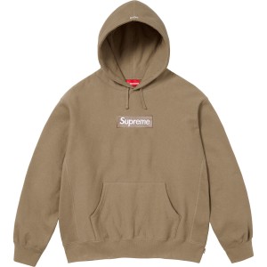 Bluza Supreme Box Logo Hooded Ciemny Brązowe | Polska-580712