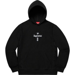 Bluza Supreme Cross Box Logo Hooded Czarne | Polska-925864