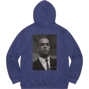 Bluza Supreme Roy DeCarava Malcolm X Hooded Niebieskie | Polska-618059