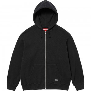 Bluza z Kapturem Supreme Hooded Zip Up Thermal Czarne | Polska-398172