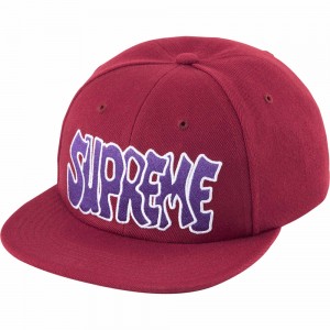 Czapki Supreme Creep 6-Panel Bordowe | Polska-715693