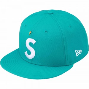 Czapki Supreme Gold Cross S Logo New Era® Turkusowe | Polska-548210