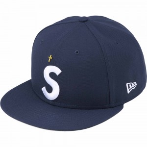 Czapki Supreme Gold Cross S Logo New Era® Głęboka Granatowe | Polska-507214