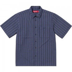 Koszule Supreme Loose Fit Mini Plaid S/S Granatowe | Polska-578642