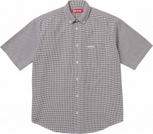 Koszule Supreme Loose Fit S/S Oxford Szare | Polska-604825