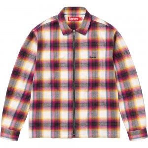 Koszule Supreme Shadow Plaid Flannel Zip UP Białe | Polska-752193