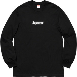 Koszulka Supreme Box Logo L/S Tee Czarne | Polska-632405