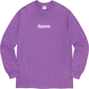 Koszulka Supreme Box Logo L/S Tee Fioletowe | Polska-506894