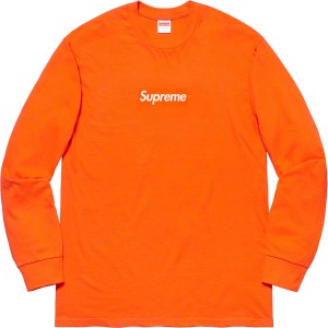 Koszulka Supreme Box Logo L/S Tee Pomarańczowe | Polska-586794