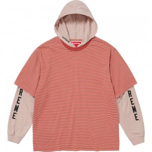 Koszulka Supreme Layered Hooded L/S Top Brązowe | Polska-145926