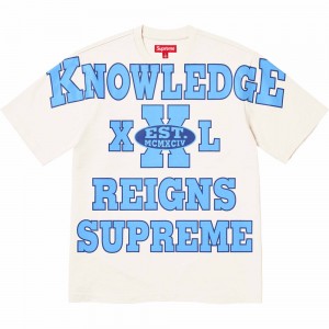 Koszulka Supreme Overprint Knowledge S/S Top Kremowe | Polska-263987