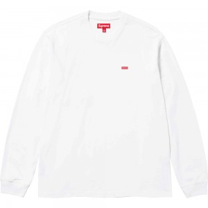 Koszulka Supreme Small Box L/S Tee Białe | Polska-861547