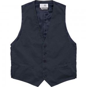 Kurtki Supreme MM6 Maison Margiela Washed Bawełniane Suit Vest Granatowe | Polska-967501