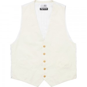 Kurtki Supreme MM6 Maison Margiela Washed Bawełniane Suit Vest Kremowe | Polska-492503