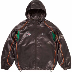 Kurtki Supreme Satin Hooded Track Brązowe | Polska-306581