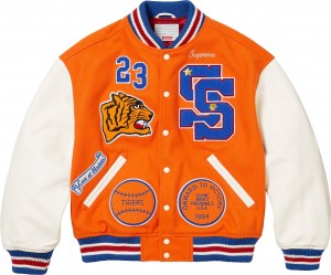 Kurtki Supreme Tiger Varsity Pomarańczowe | Polska-814957