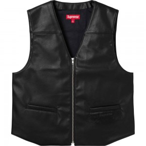 Kurtki Supreme Toy Machine Faux Skórzane Vest Czarne | Polska-072863