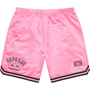 Spodenki Supreme Mitchell & Ness® Satin Basketball Różowe | Polska-107423