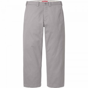 Spodnie Supreme Chino Szare | Polska-731426