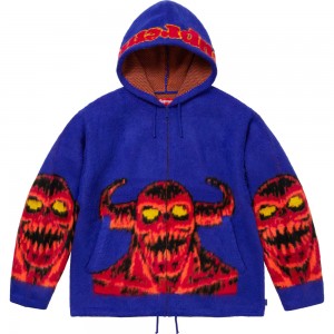 Swetry Supreme Toy Machine Zip Up Hooded Niebieskie | Polska-703961