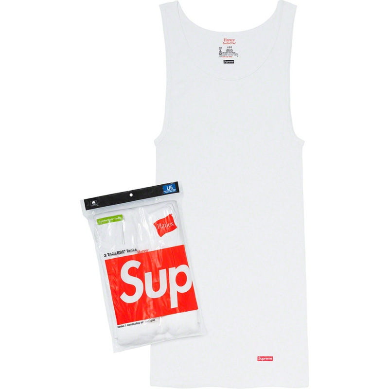 Akcesoria Supreme Hanes® Tank Tops (3 Pack) Białe | Polska-461039