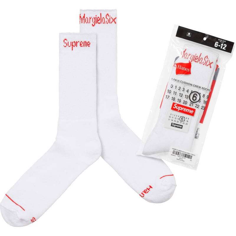 Akcesoria Supreme MM6 Maison Margiela/Hanes® Crew Skarpetki (1 Pack) Białe | Polska-864092