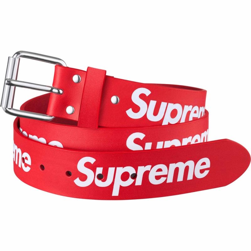 Akcesoria Supreme Repeat Skórzane Belt Czerwone | Polska-890267