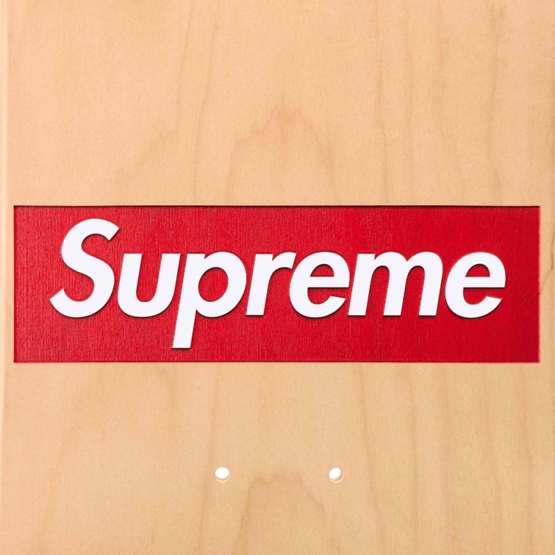 Akcesoria Supreme Routed Box Logo Skateboard Beżowe | Polska-215473