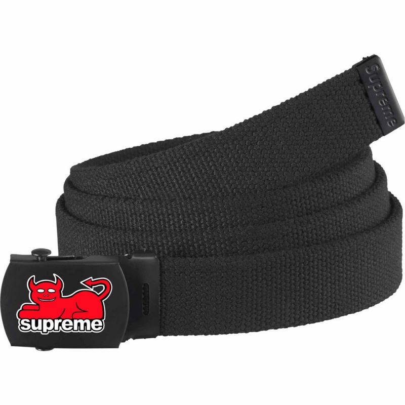 Akcesoria Supreme Toy Machine Webbing Belt Czarne | Polska-589714