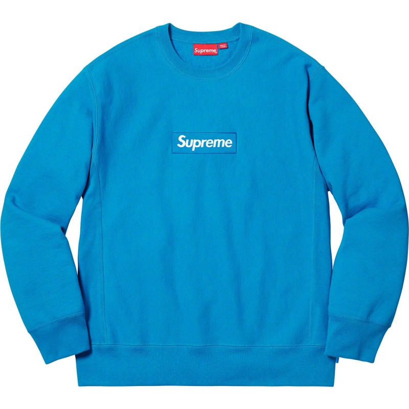 Bluza Supreme Box Logo Crewneck (FW18) Królewski Niebieski | Polska-958167