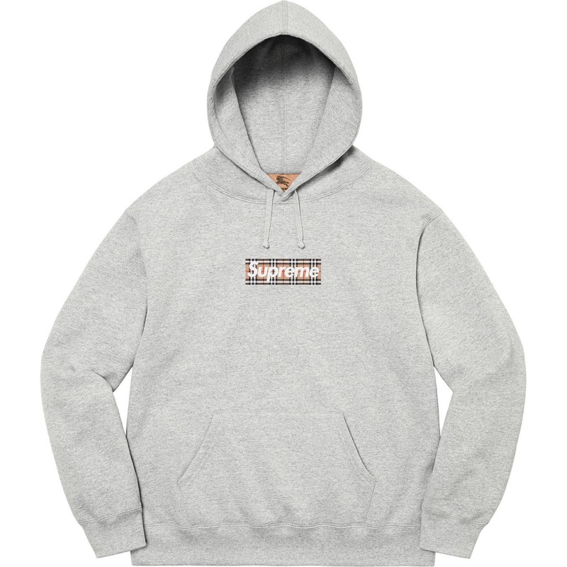 Bluza Supreme Burberry® Box Logo Hooded Szare | Polska-271584