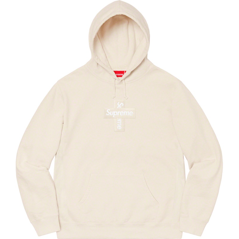 Bluza Supreme Cross Box Logo Hooded Beżowe | Polska-581907