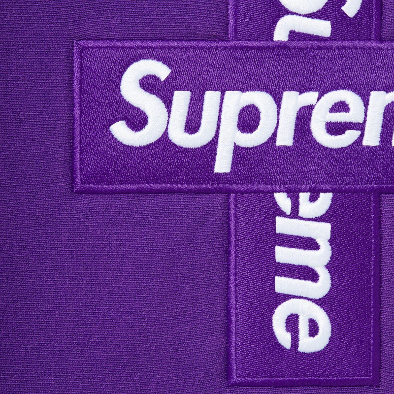 Bluza Supreme Cross Box Logo Hooded Fioletowe | Polska-431967