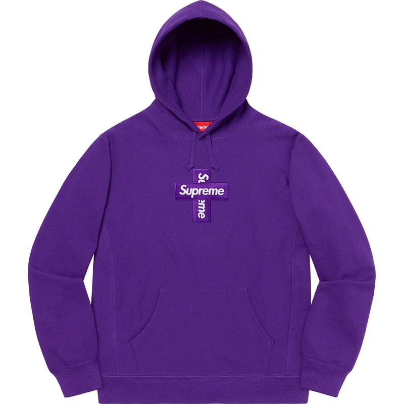 Bluza Supreme Cross Box Logo Hooded Fioletowe | Polska-431967