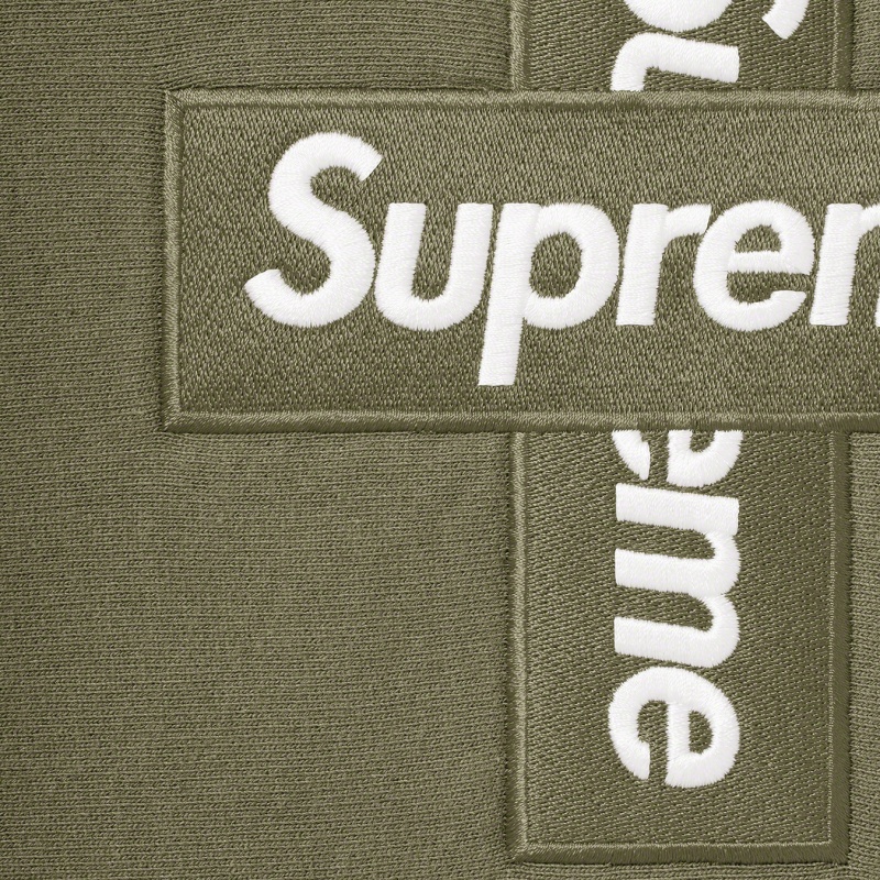 Bluza Supreme Cross Box Logo Hooded Głęboka Oliwkowe | Polska-715260