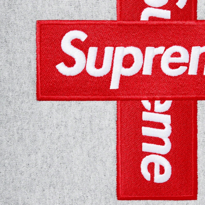 Bluza Supreme Cross Box Logo Hooded Szare | Polska-429518