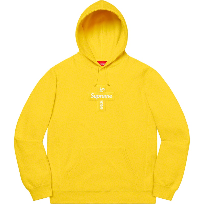 Bluza Supreme Cross Box Logo Hooded Żółte | Polska-504328