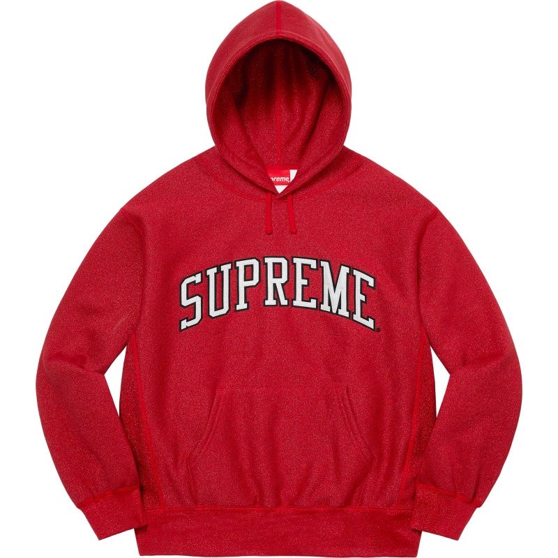 Bluza Supreme Glitter Arc Hooded Czerwone | Polska-572198