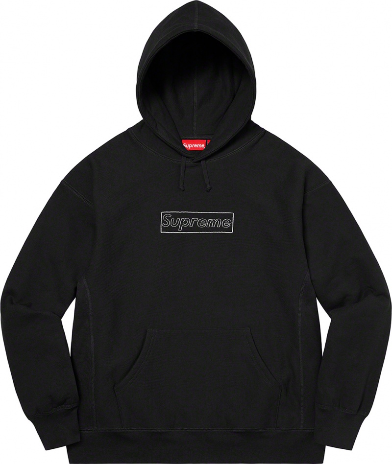 Bluza Supreme Kaws Chalk Logo Hooded Czarne | Polska-720318