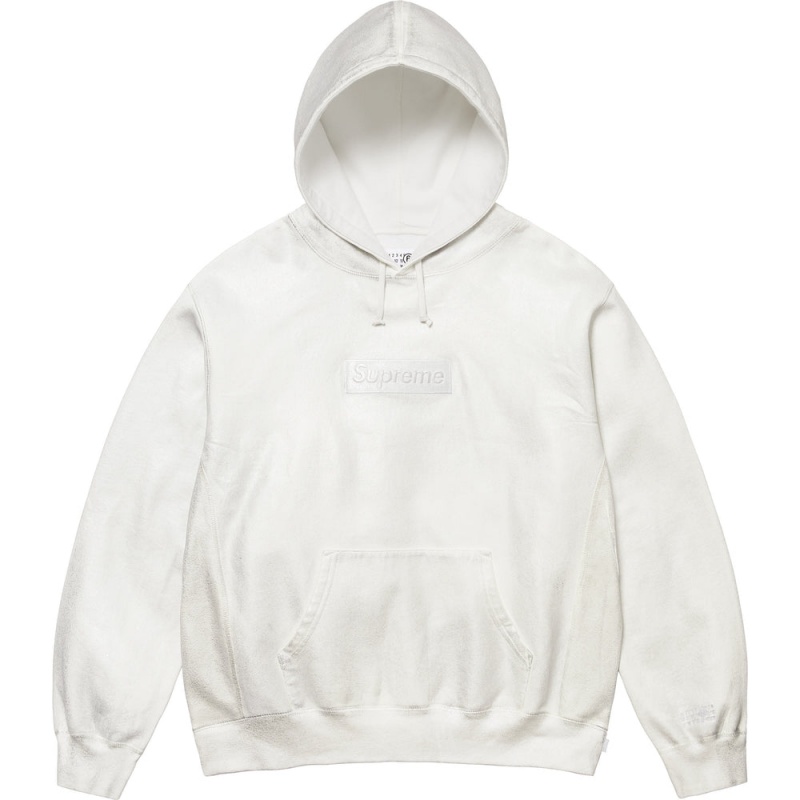 Bluza Supreme MM6 Maison Margiela Foil Box Logo Hooded Białe | Polska-725061