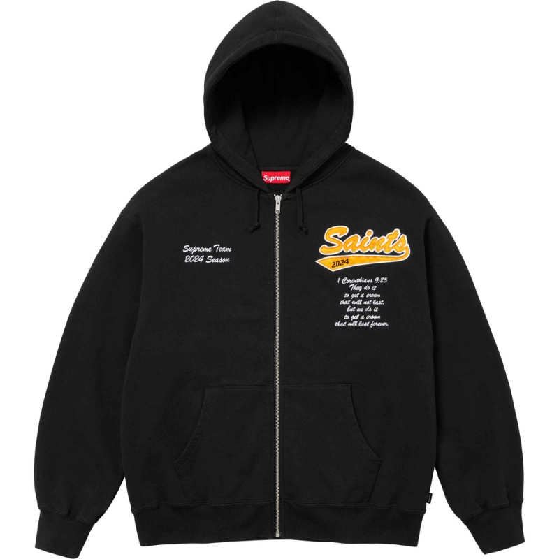 Bluza Supreme Salvation Zip Up Hooded Czarne | Polska-824705