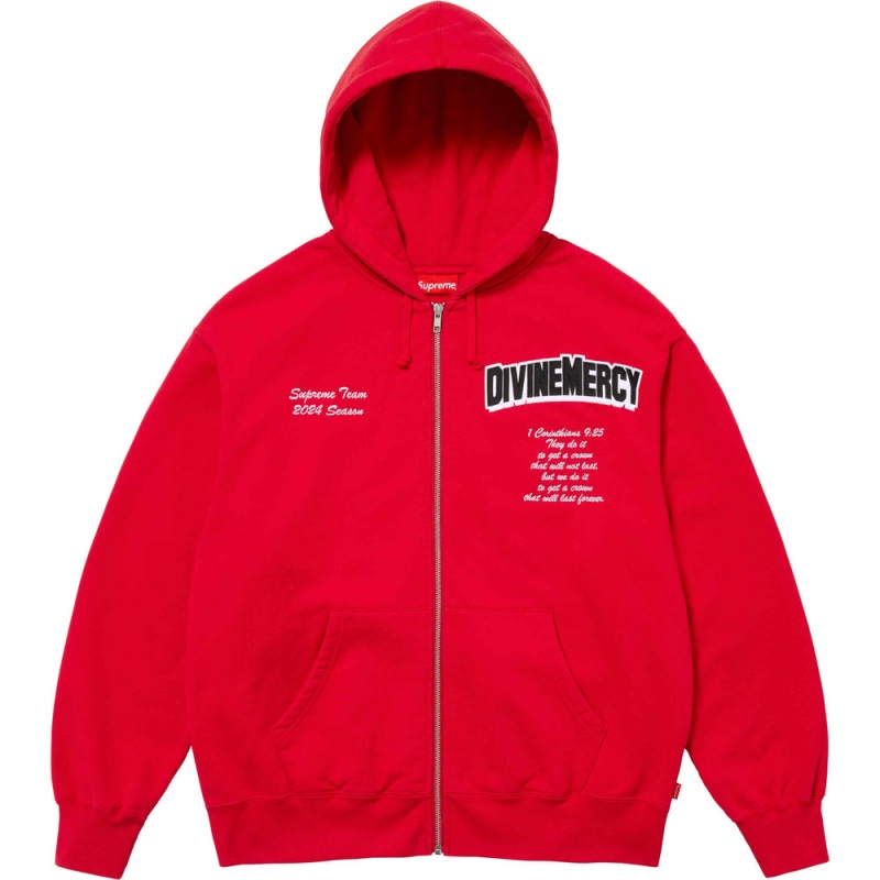 Bluza Supreme Salvation Zip Up Hooded Czerwone | Polska-892147