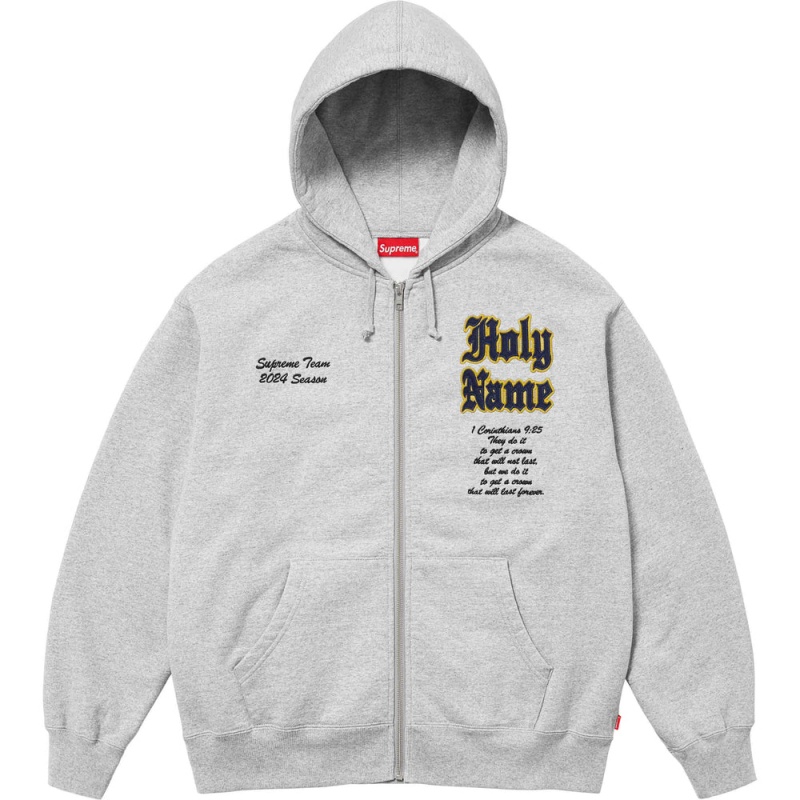 Bluza Supreme Salvation Zip Up Hooded Szare | Polska-678439