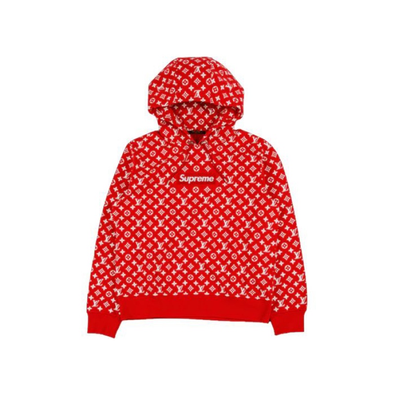 Bluza Supreme X Louis Vuitton Box Logo Hooded Czerwone | Polska-954013