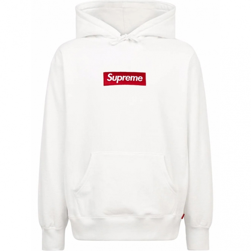 Bluza z Kapturem Supreme Box Logo Białe | Polska-302159