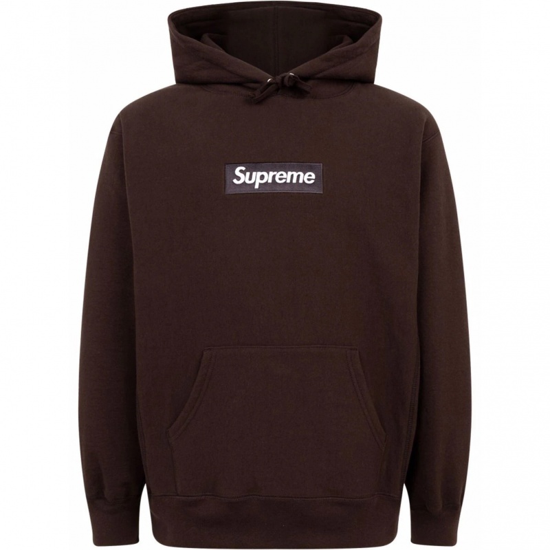 Bluza z Kapturem Supreme Box Logo Brązowe | Polska-802415