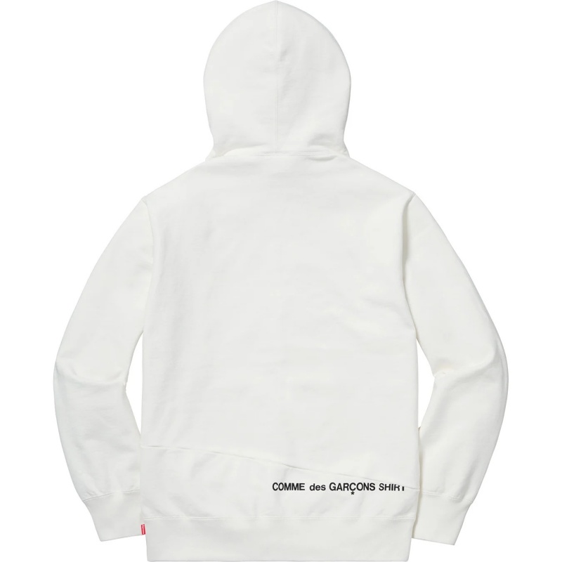 Bluza z Kapturem Supreme Comme Des Garçons Shirt® Split Box Logo Hooded Białe | Polska-241967