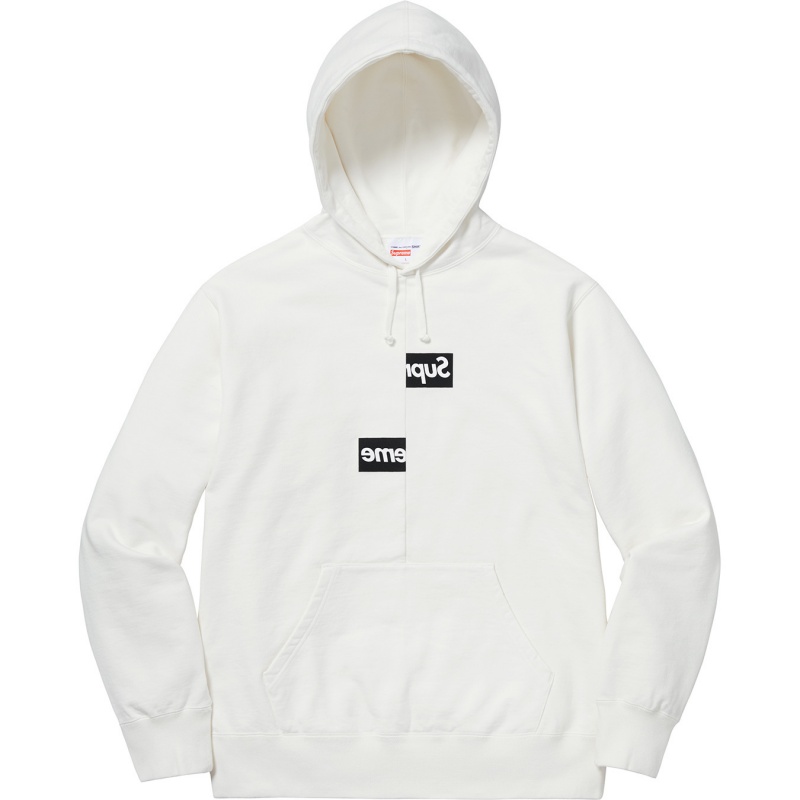 Bluza z Kapturem Supreme Comme Des Garçons Shirt® Split Box Logo Hooded Białe | Polska-241967