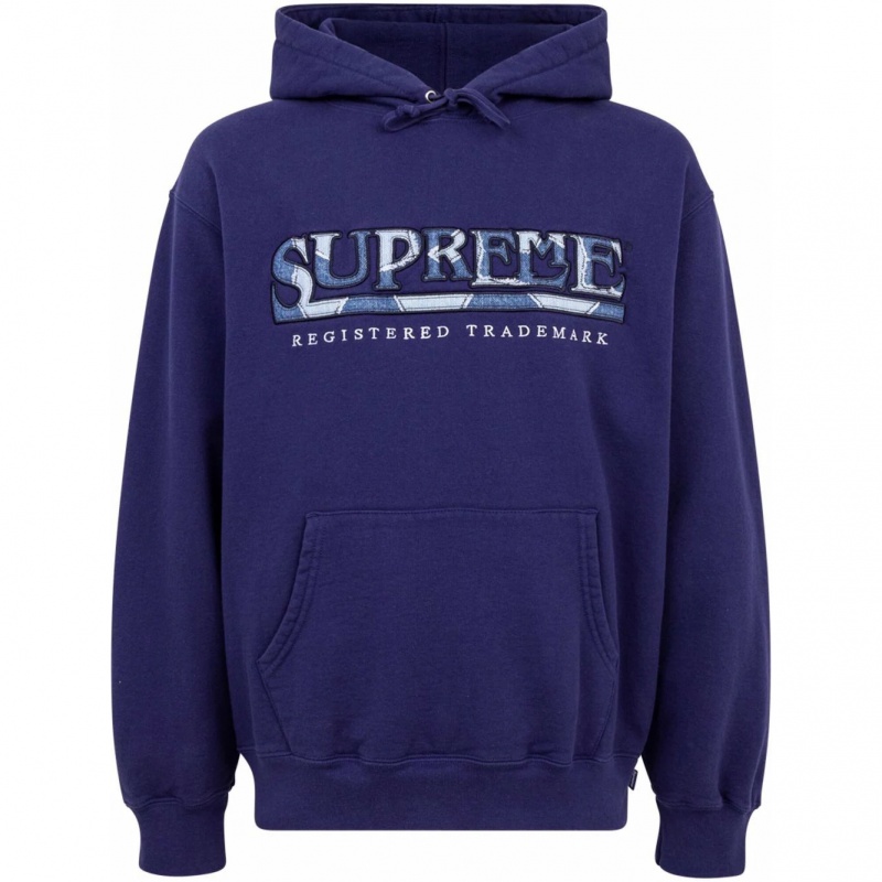 Bluza z Kapturem Supreme Denim Logo Niebieskie | Polska-521398